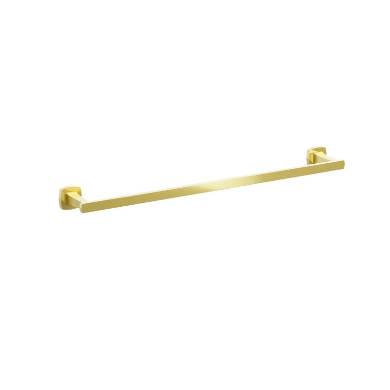 Porte-serviettes évasé transitionnel 9 po avec rosette carrée Emtek, H 1,625 po x L 25,375 po x P 3,125 po, Unlacquered Brass