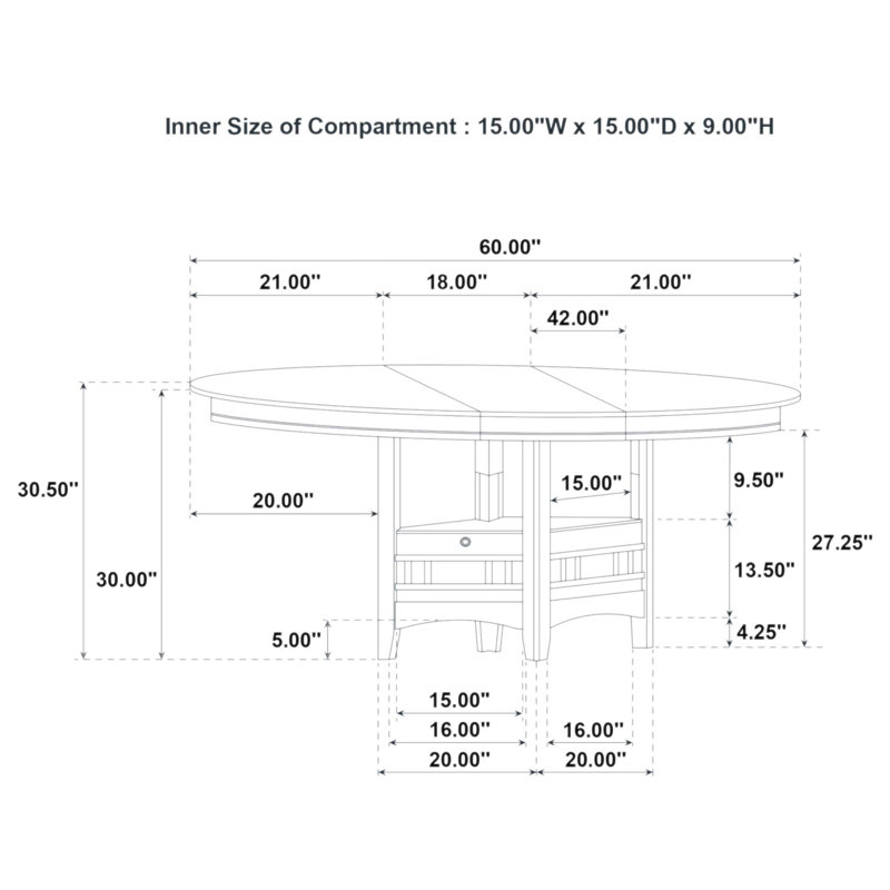 Ensemble de salle à manger cinq pièces en chêne clair avec rallonge et rangement, parfait pour des repas de famille conviviaux et pour recevoir des invités.