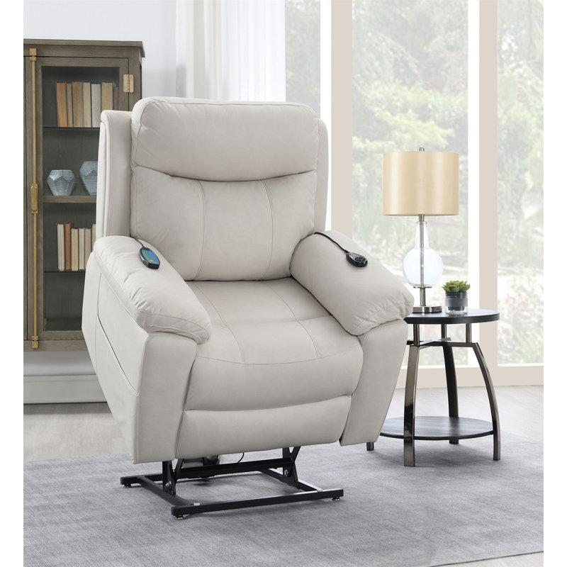 Fauteuil inclinable électrique en microfibre Chriki, Beige