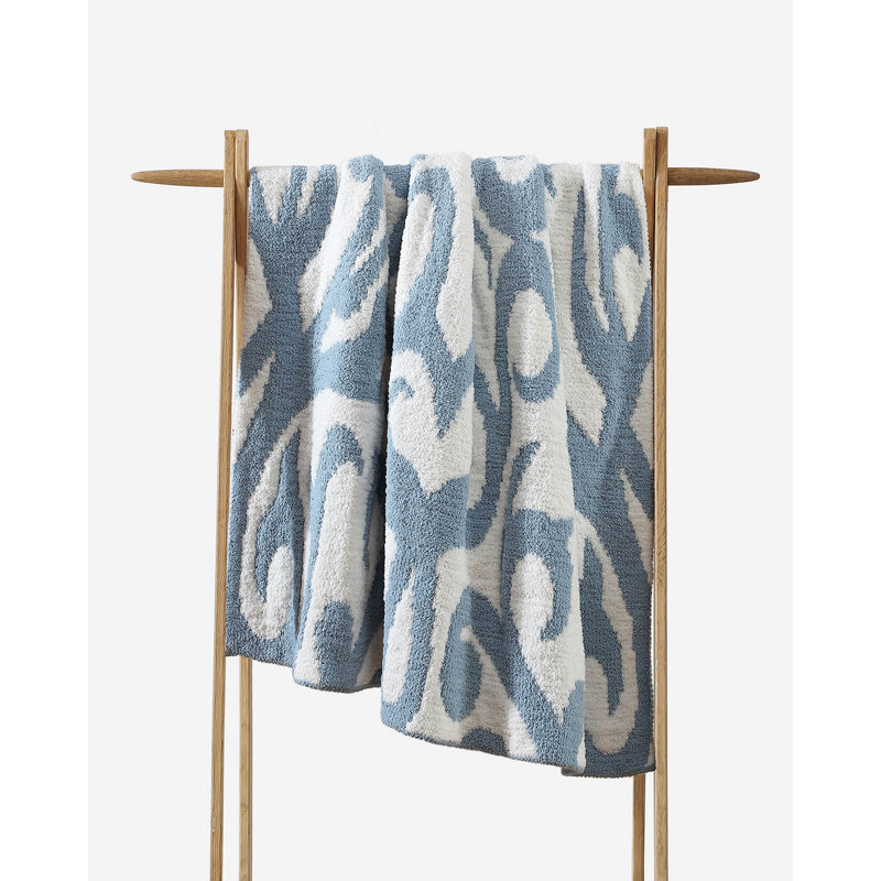 Casablanca Abstract Throw Blanket, Dew/Off White Abstract