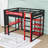 Full Size Wooden Gaming Loft Bed with RGB Lighting and Versatile Study Hub,Desk-1152280847
