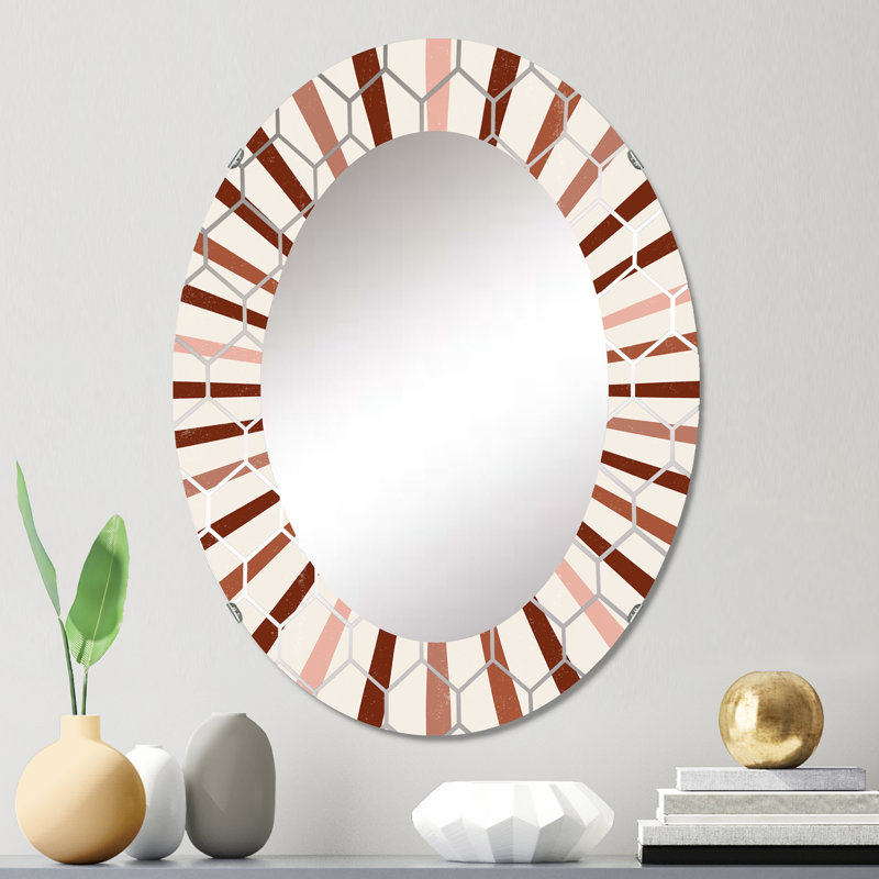 Geometric Radiant Sun - Miroir mural moderne, 30 po x 20 po