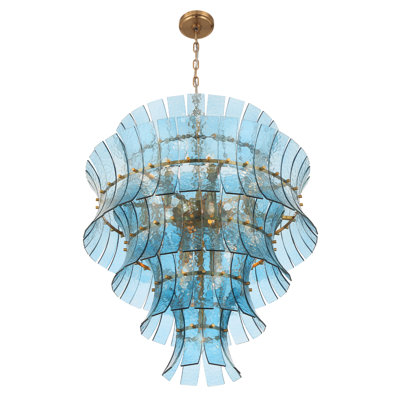 Lustre 13 lumières en laiton vieilli