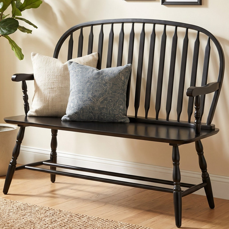 Luray Solid Wood Bench, Antique Black