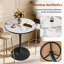Round Marble Top Metal Base Dining Table