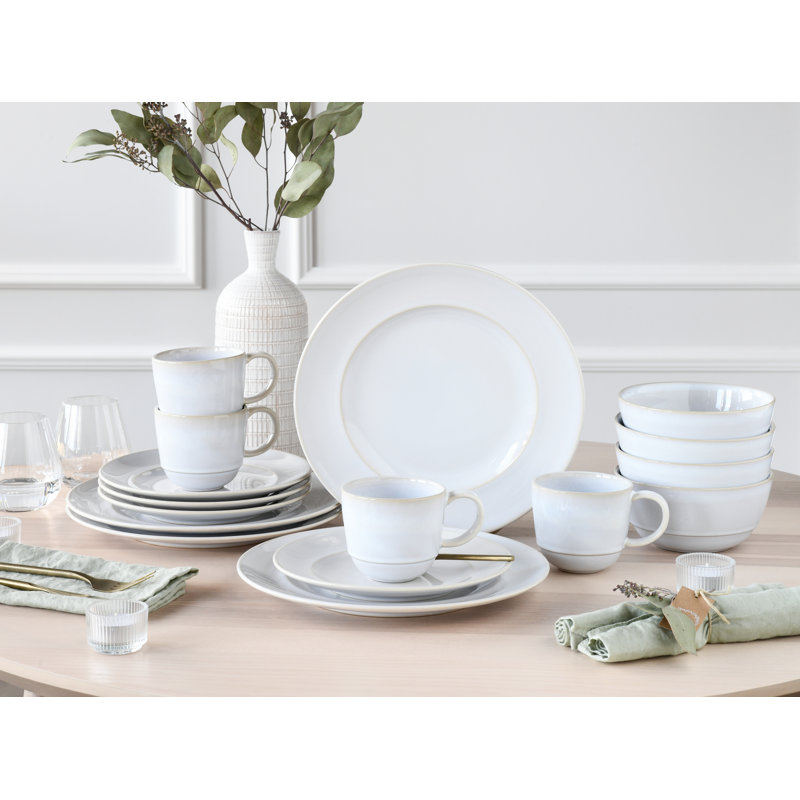 ANTIQUE offwhite 16 Piece Dinnerware Set, Service for 4