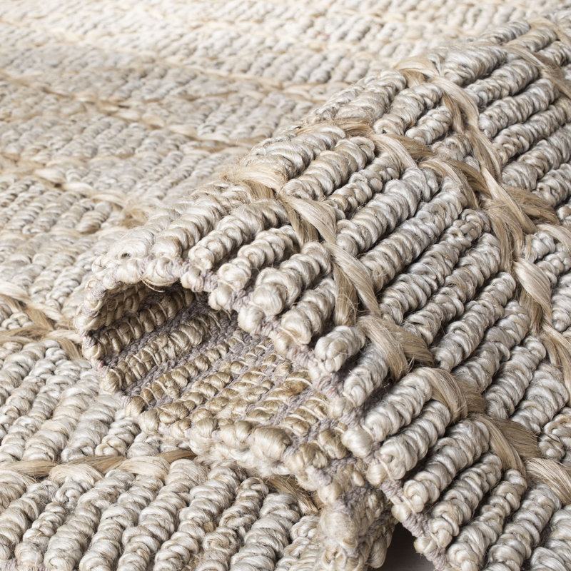 Tapis géométrique en jute / coton tissé à la main Alderman, Rectangulaire 3 pi x 5 pi