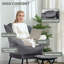 Fauteuil Lazy, fauteuil d'appoint rembourré en tissu avec poches latérales-1330097930