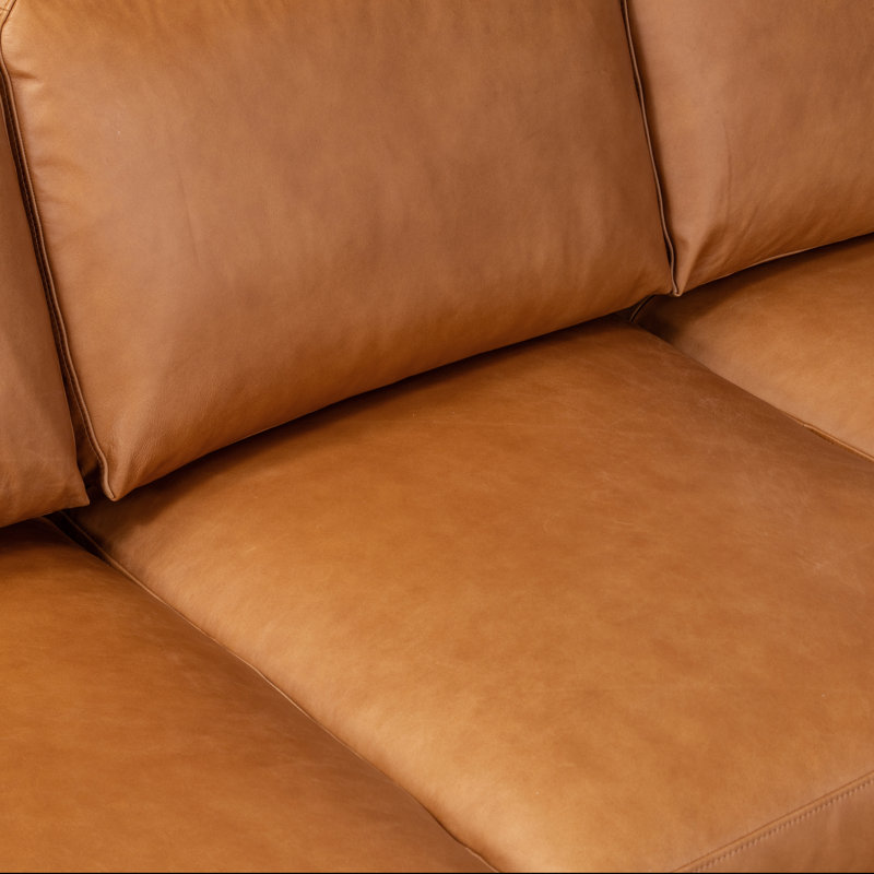 Cadiz 90.5'' Full-Grain Genuine Leather Sofa