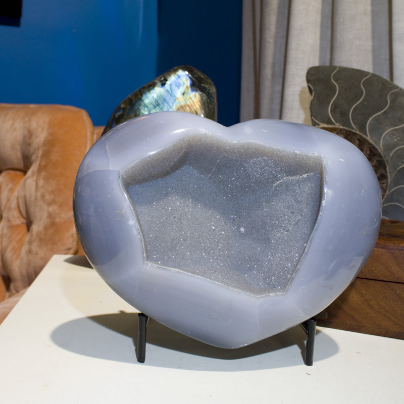Druzy Chalcedony Agate Heart - Brazil