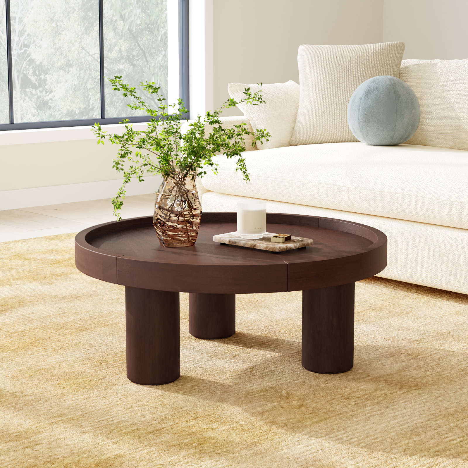 Eleanne Single Coffee Table, Walnut