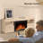 60" Electric Fireplace TV Stand with Remote,4 Flame & 12 Crystal Colors with Auto-Glow,Fully Adjustable 3D Flame,Sleep Timer & Safety Protection,Light Oak-1480095828