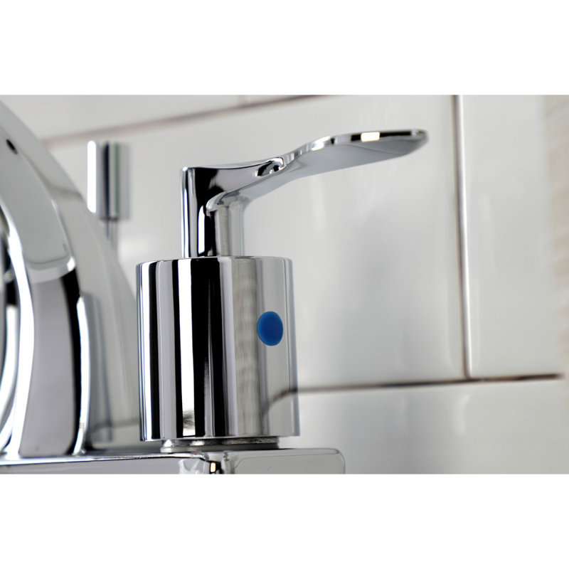 Kingston Brass Serena Two-Handle 3-Hole Deck Mount 4" Centerset Bathroom Faucet with Retail Pop-Up, Polished Chrome
