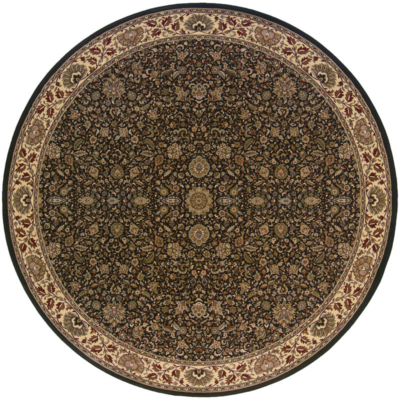 Tapis brun / ivoire Shelburne, Rond 6 pi