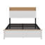 Lit en bois avec tête de lit avec station de charge-494833631