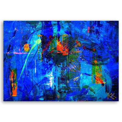 Blue Abstract - Wrapped Canvas Print