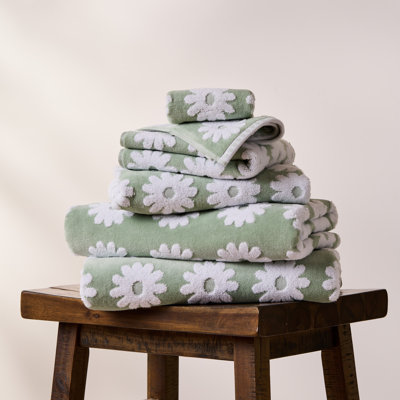 Daisy Field Szt Green Frost Towel Set