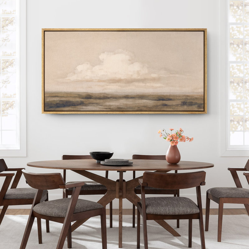 Grande impression sur toile encadrée, reproduction de paysage abstrait pour décor moderne neutre, Naturel, H 30 po x l 60 po