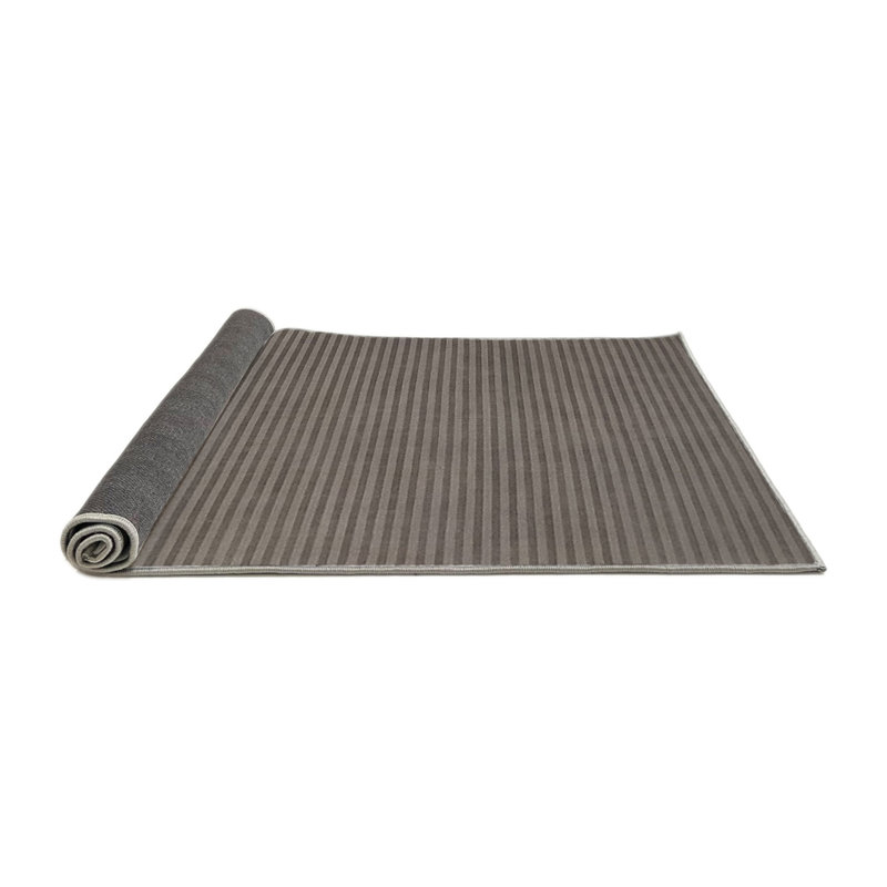 Tapis gris à rayures Kucharski, Rond 5 pi