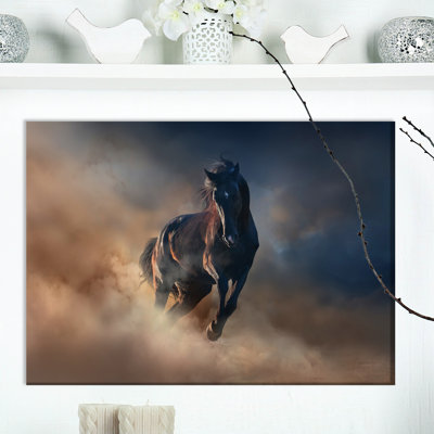«Black Stallion Horse», reproduction de photo sur toile tendue
