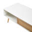 Table basse de 40,55 po avec pieds en bois massif, blanc, pour le rangement du salon, décoration de pièce