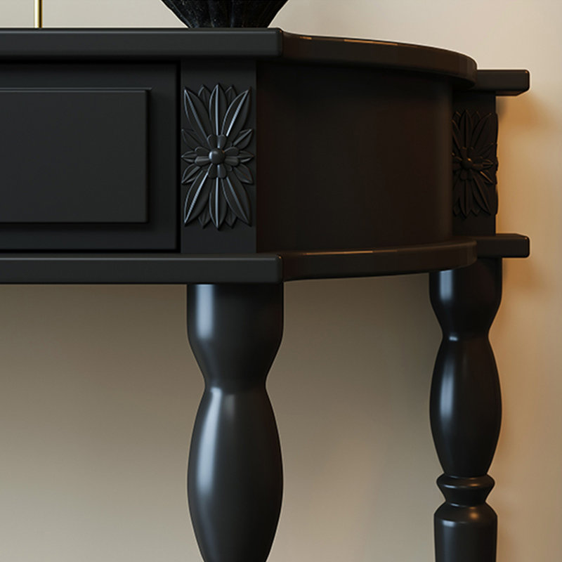 Retro Minimalist Classical Console Table, Black