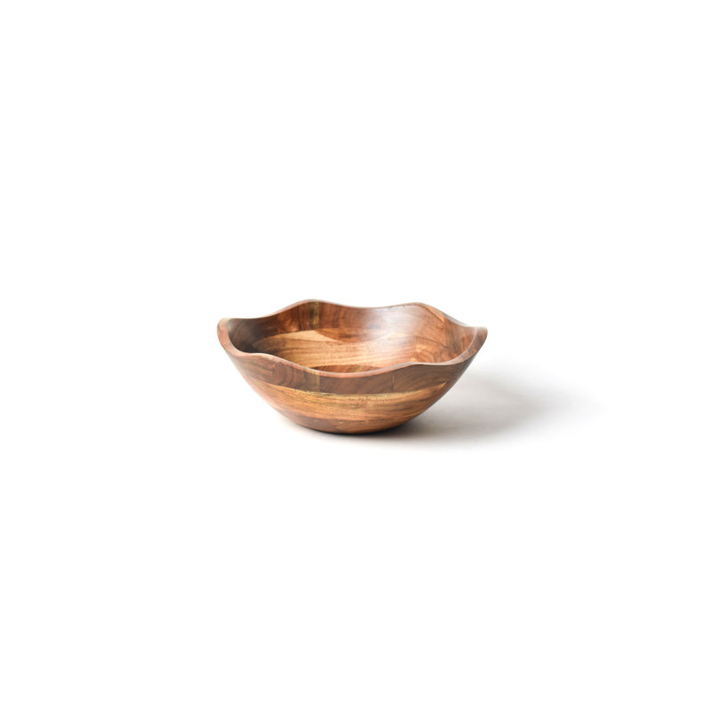 Bol à volants en bois, H 3,75 po x l 11,5 po x P 11,5 po