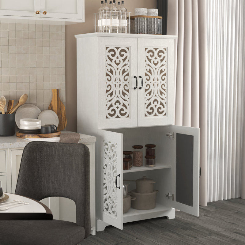 Garde-manger 63,6 po Clarksville, Blanc perle