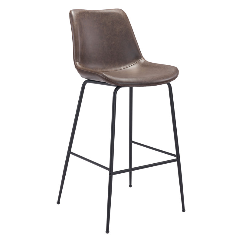 Tabouret de bar Byron blanc, Tabouret de bar (siège d'une hauteur de 30,70 po), Brun