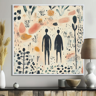 Personnages folkloriques dans les champs - Couple - Impression sur toile encadrée