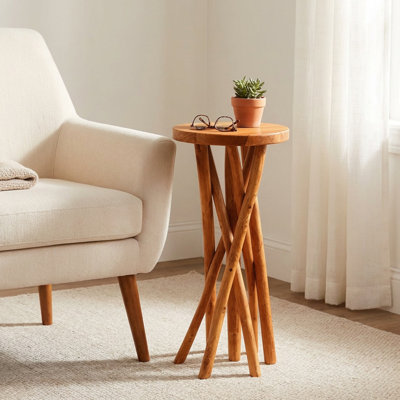 11.8 Tall Teak Wood Plant Stand