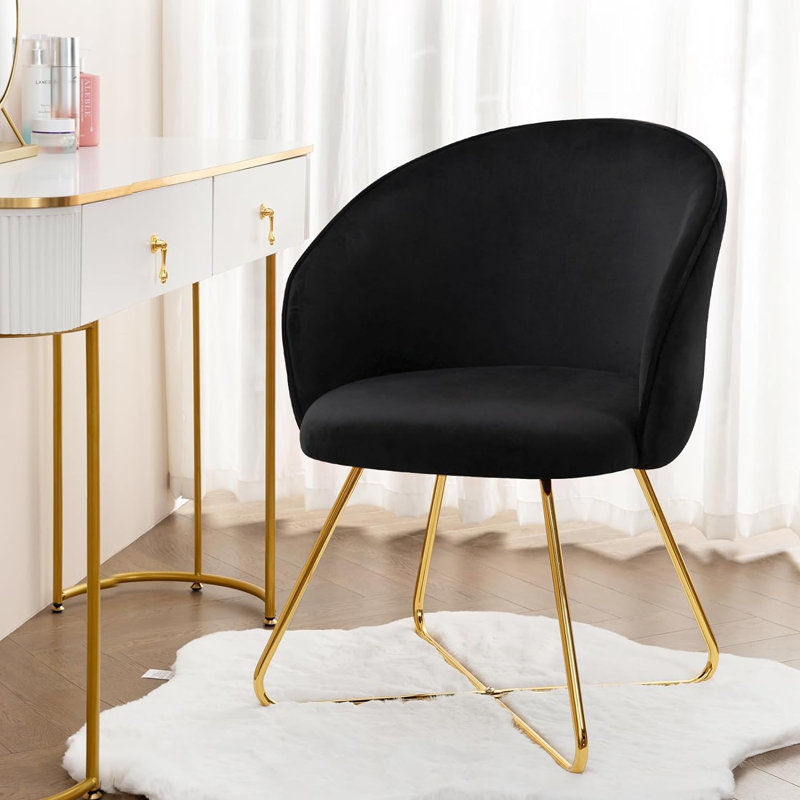 Fauteuil d'appoint en velours Modern, Velours noir