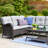  6-Person 97-inch Outdoor Wicker L-Shaped Patio Sectional with Cushions