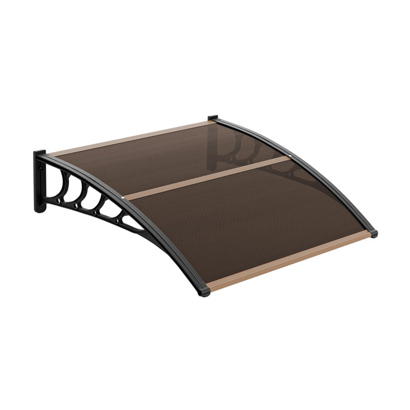 Window Awning Door Canopy Exterior, 10.2" H x 39.3" W x 37.4" D, Brown