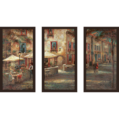 Impression de peinture à l’acrylique à multiples images encadrées de cour