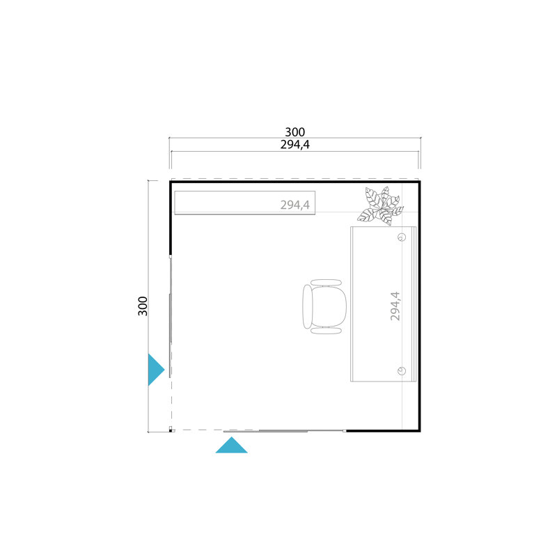 Lasita Palermo 3 - 10 x 10 Ft. Flat Roof Summerhouse With Single Glazed Aluminium Doors (28mm)