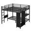Structure de lit superposé avec garde-robe intégrée, lit superposé en métal avec bureau pliable