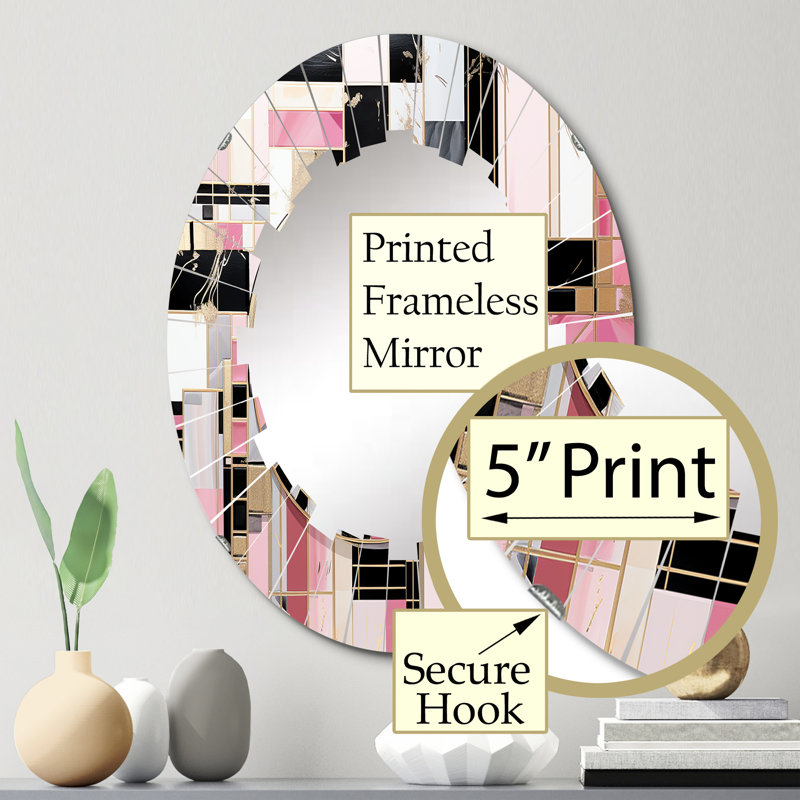 Lauvette - Miroir mural tendance ovale, 30 po x 20 po