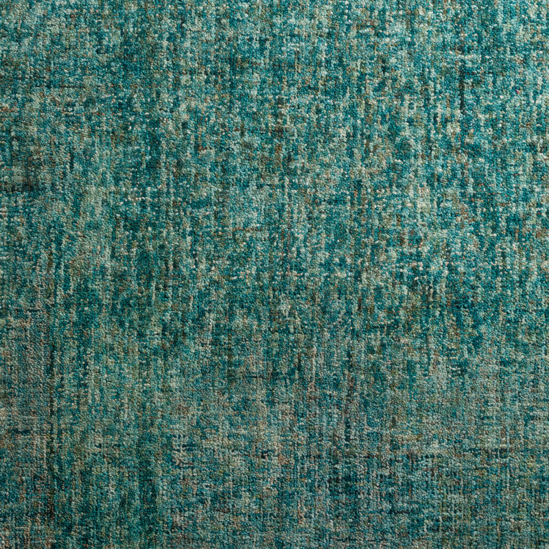 Tapis turquoise en laine touffeté à la main Gilboa, Rectangle 8 pi x 10 pi