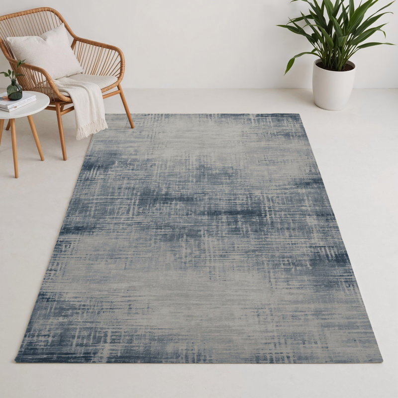 Tapis gris abstrait intérieur et extérieur, Rectangulaire 3 pi x 5 pi