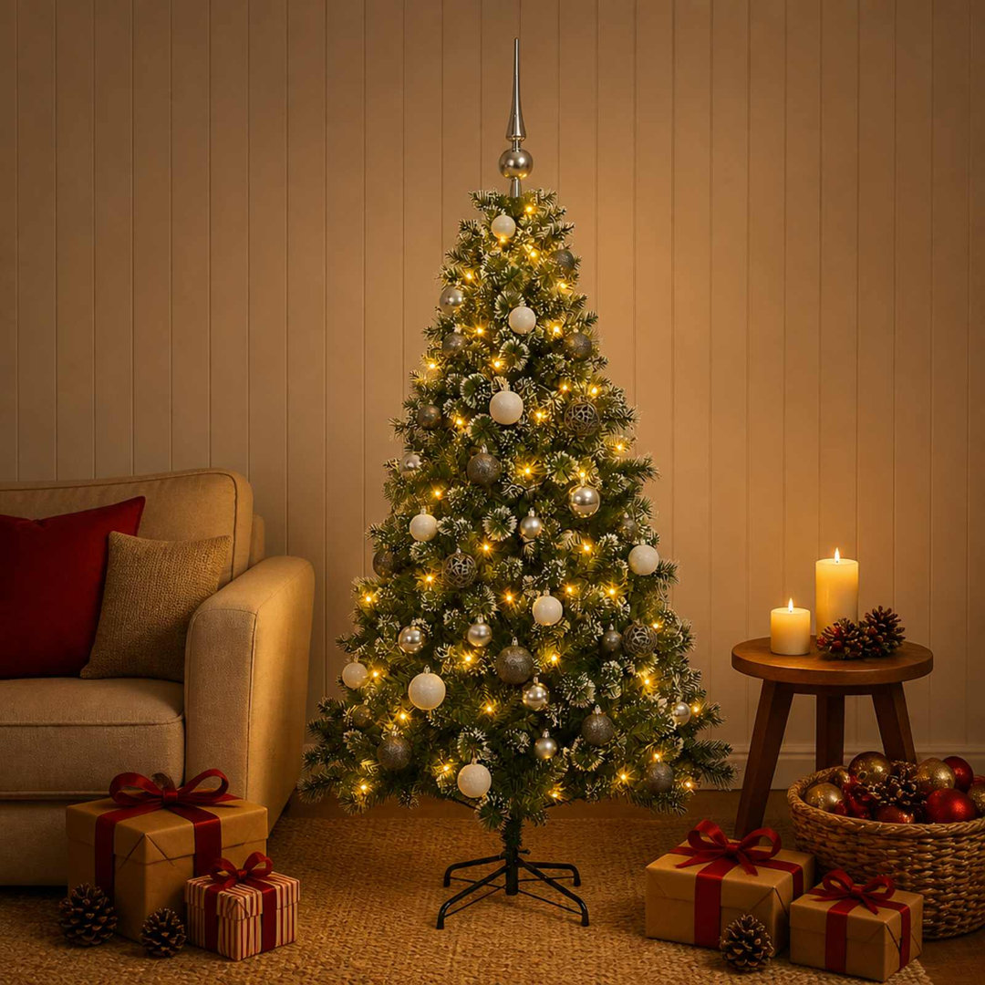 Vidaxl Artificial Christmas Tree With Bauble 120 Cm 150 Leds - Image 3