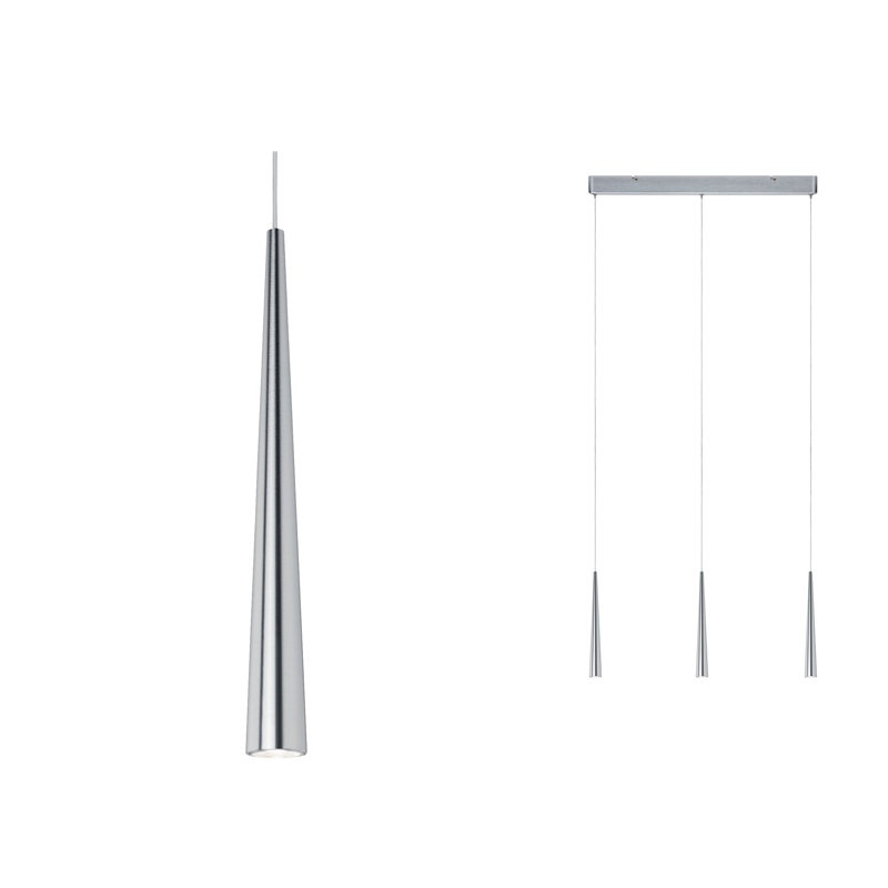 Eklund 3 - Light Aluminium Gebürstet LED Cone Pendant