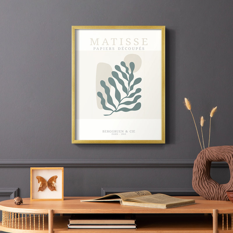 Matisse CD XXXVII, reproduction encadrée - bois massif, Cadre doré simple, H 10 po x l 8 po