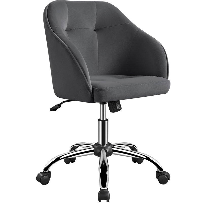 Knudtson Velvet Task Chair, Gray