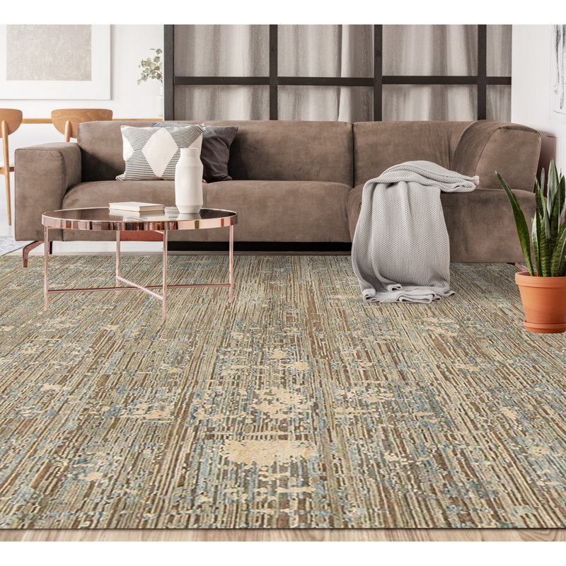Handmade Silk and Wool Area Rug, Rectangle 8' x 10'