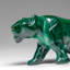 Genuine Polished Malachite Panther Carving (195.2 Grams)