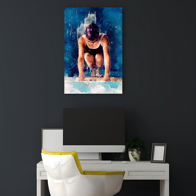 Art mural dauphin contemporain, 18" H x 12" W