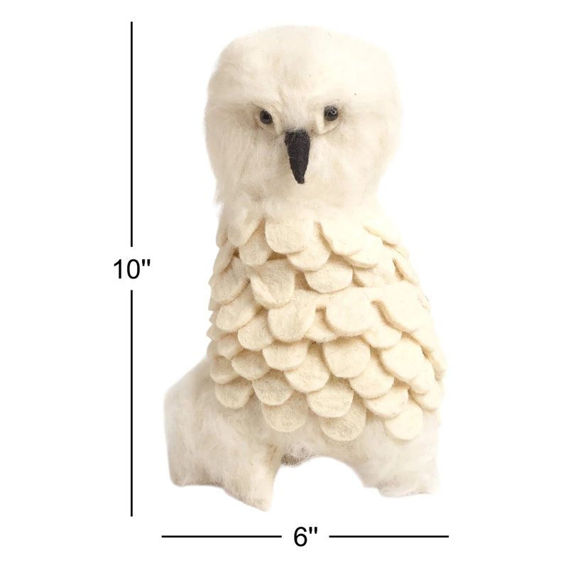 Snowy Owl Handmade Hand Felted Wool Christmas Tree Topper