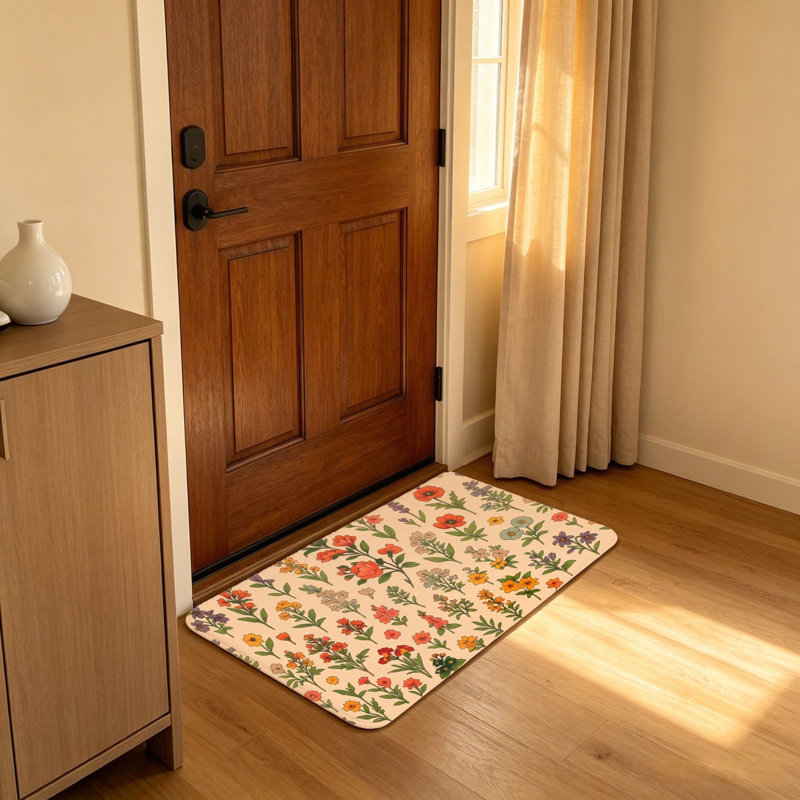 Paillasson 20 "x 32", porche et vestibule Peach Vintage Wildflower