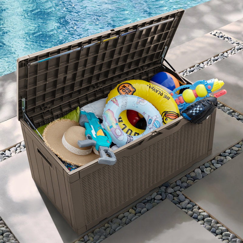 Boîte de rangement en plastique verrouillable noire Furmax, Beige